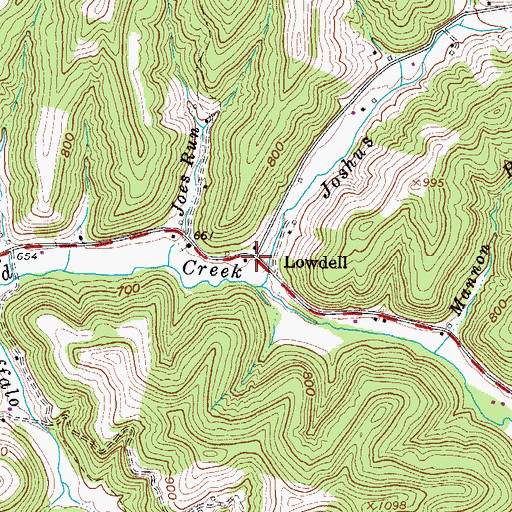 Topographic Map of Lowdell, WV