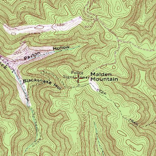 Topographic Map of Malden Mountain, WV