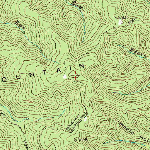 Topographic Map of Marlin Mountain, WV