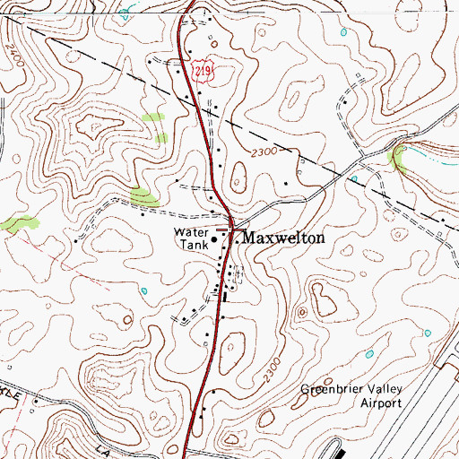 Topographic Map of Maxwelton, WV