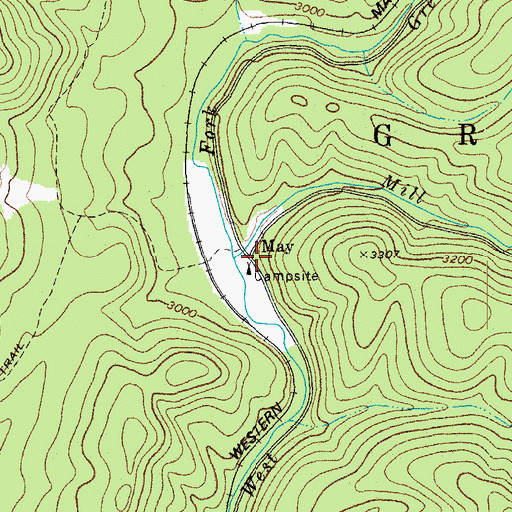 Topographic Map of May, WV