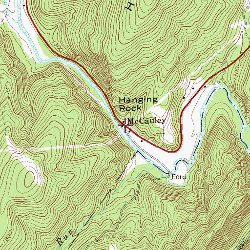Topographic Map of McCauley, WV