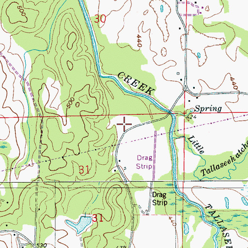 Topographic Map of Nauche (historical), AL