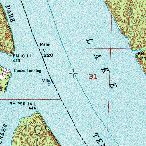 Topographic Map of Beckham Landing (historical), AL