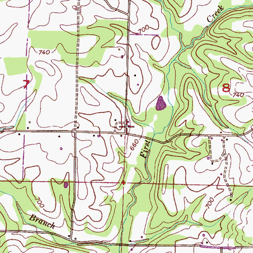 Topographic Map of Cedar Hill (historical), AL