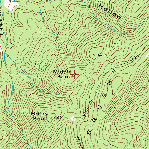 Topographic Map of Middle Knob, WV