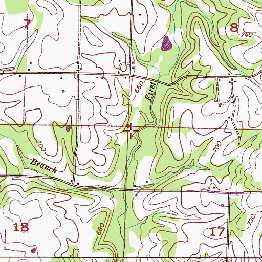 Topographic Map of Cedar Hill School (historical), AL