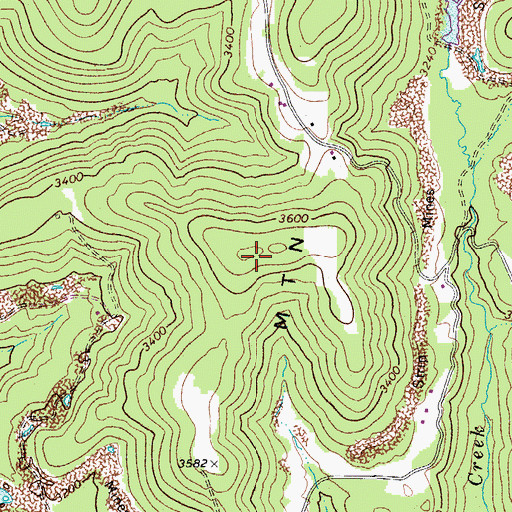 Topographic Map of Mill Creek Mountain, WV