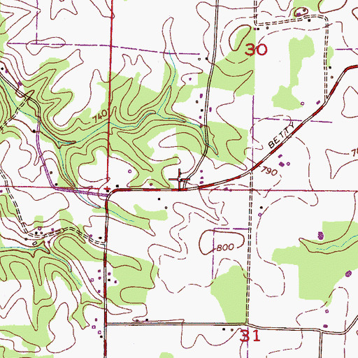 Topographic Map of Hammond School (historical), AL