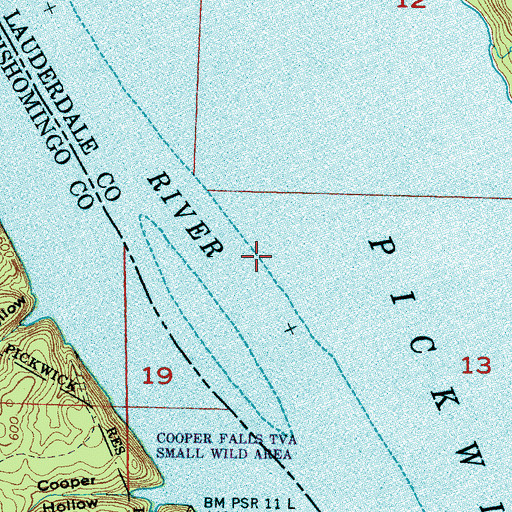 Topographic Map of Hard Times Landing (historical), AL