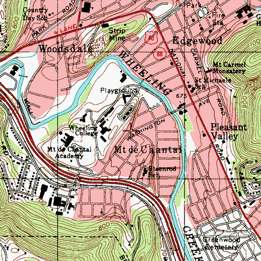 Topographic Map of Mount de Chantal, WV