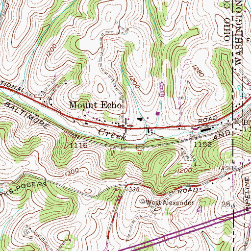 Topographic Map of Mount Echo, WV