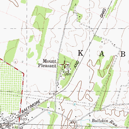 Topographic Map of Mount Pleasant, WV