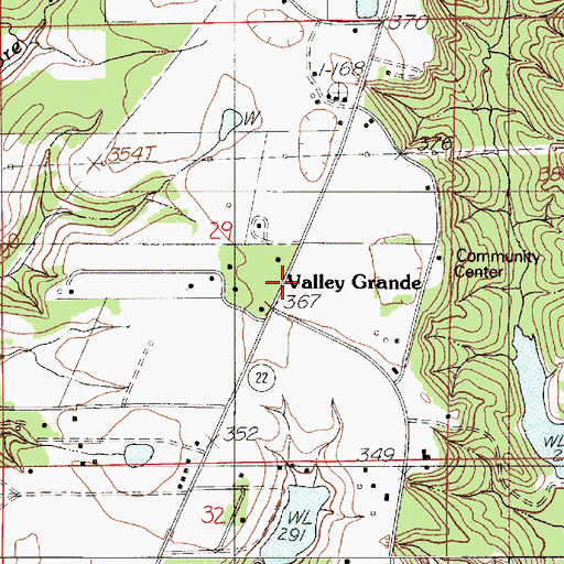 Topographic Map of Valley Grande, AL