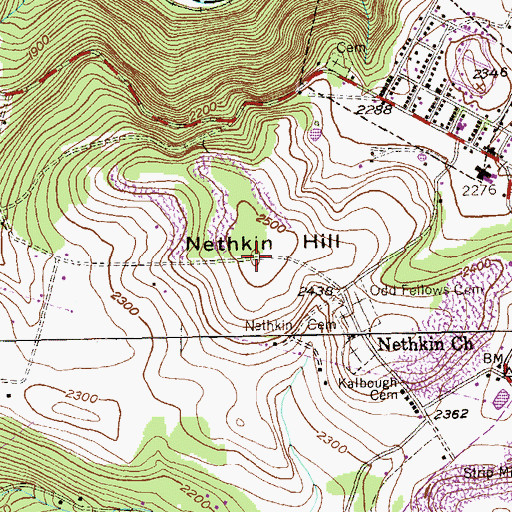 Topographic Map of Nethkin Hill, WV