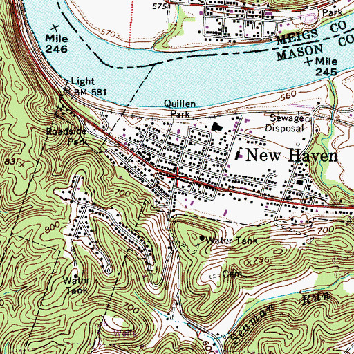 Topographic Map of New Haven, WV
