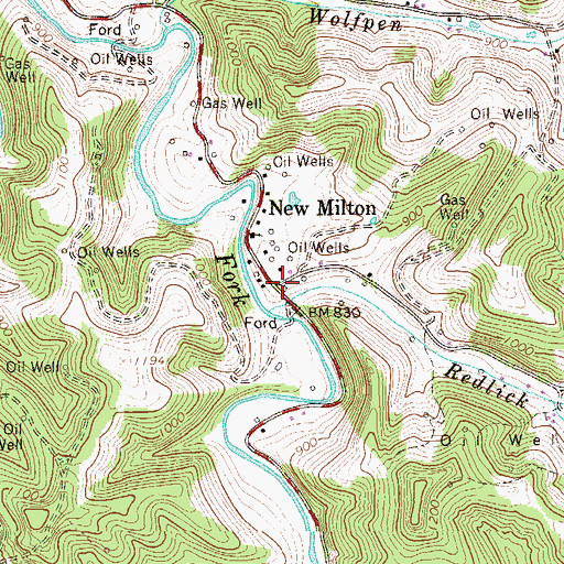 Topographic Map of New Milton, WV