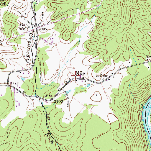 Topographic Map of Nile, WV