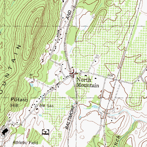 Topographic Map of North Mountain, WV