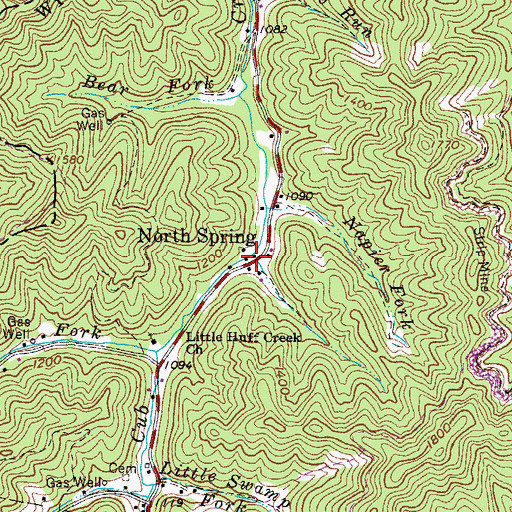 Topographic Map of North Spring, WV