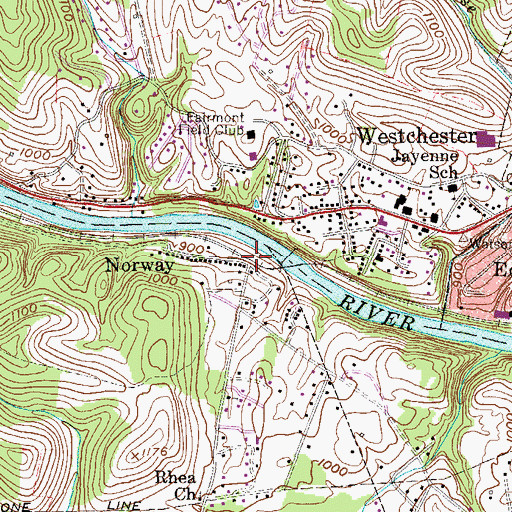 Topographic Map of Norway, WV