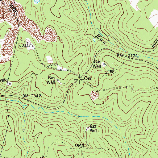 Topographic Map of Orr, WV