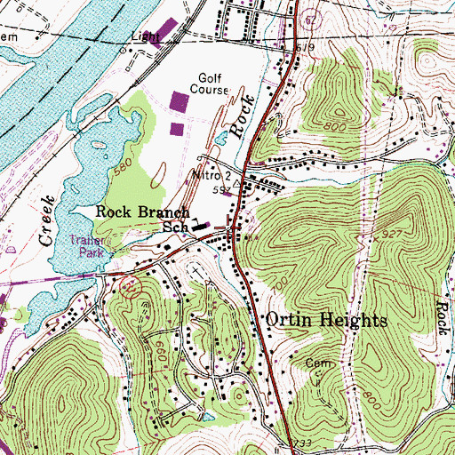 Topographic Map of Ortin Heights, WV
