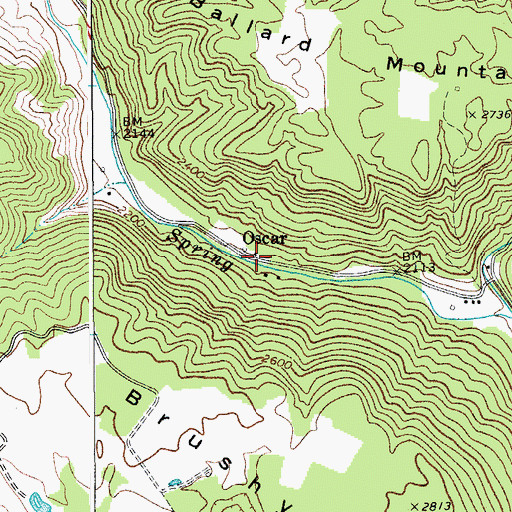 Topographic Map of Oscar, WV