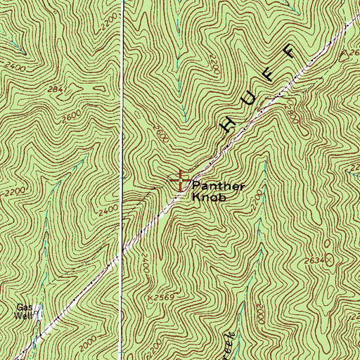 Topographic Map of Panther Knob, WV