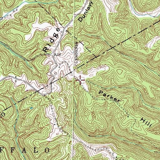 Topographic Map of Parker Hill, WV