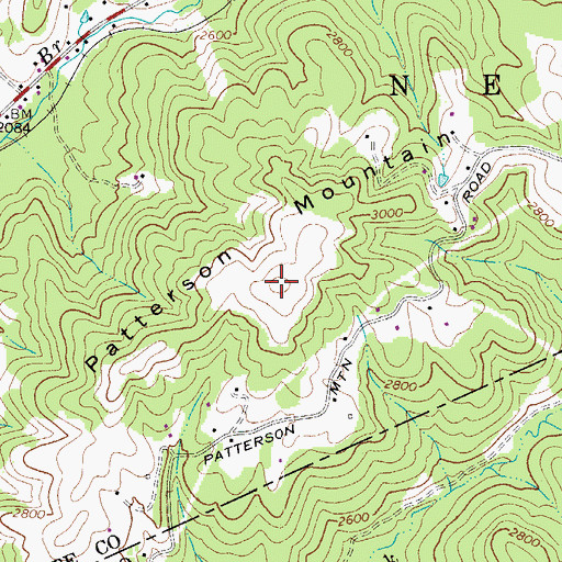 Topographic Map of Patterson Mountain, WV
