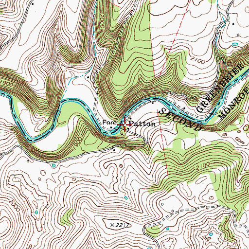 Topographic Map of Patton, WV