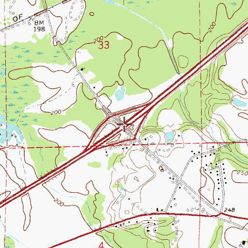 Topographic Map of Exit 22, AL