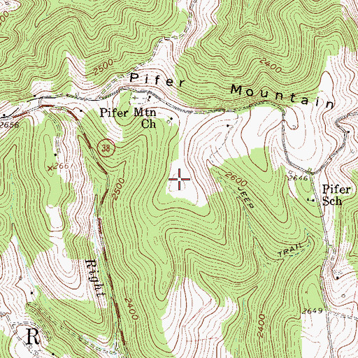 Topographic Map of Pifer Mountain, WV