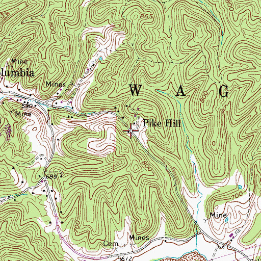 Topographic Map of Pike Hill, WV