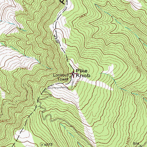 Topographic Map of Pike Knob, WV