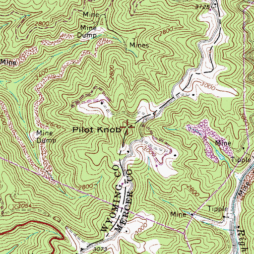 Topographic Map of Pilot Knob, WV
