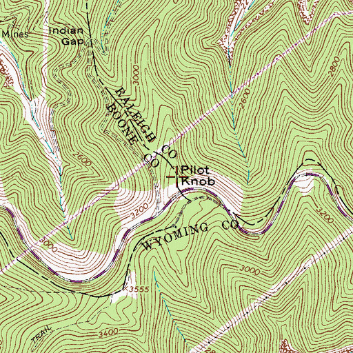 Topographic Map of Pilot Knob, WV