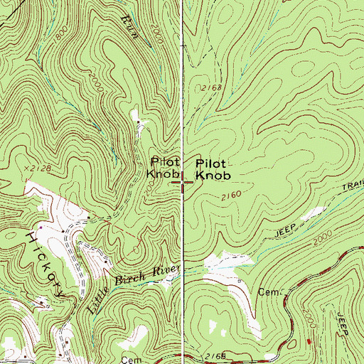 Topographic Map of Pilot Knob, WV