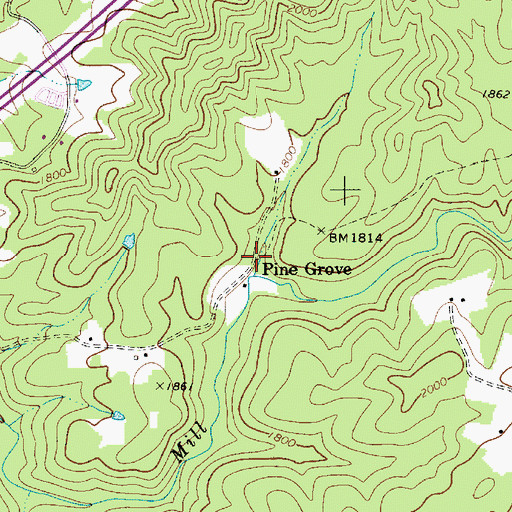 Topographic Map of Pine Grove, WV