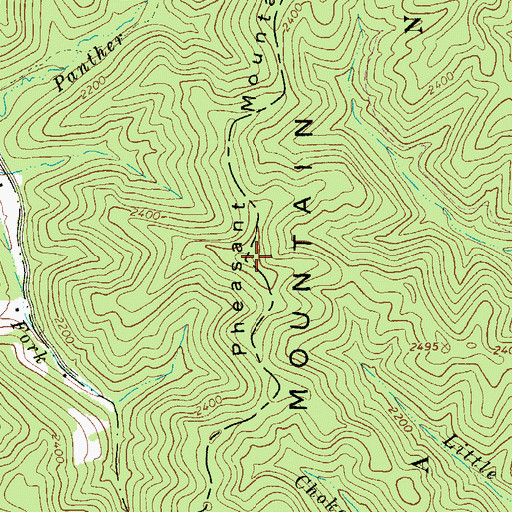 Topographic Map of Pleasant Mountain, WV
