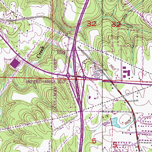 Topographic Map of Interchange 310, AL