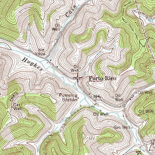 Topographic Map of Porto Rico, WV