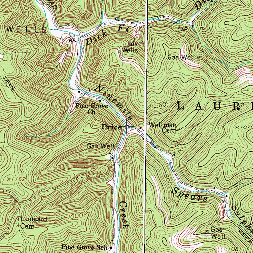 Topographic Map of Price, WV