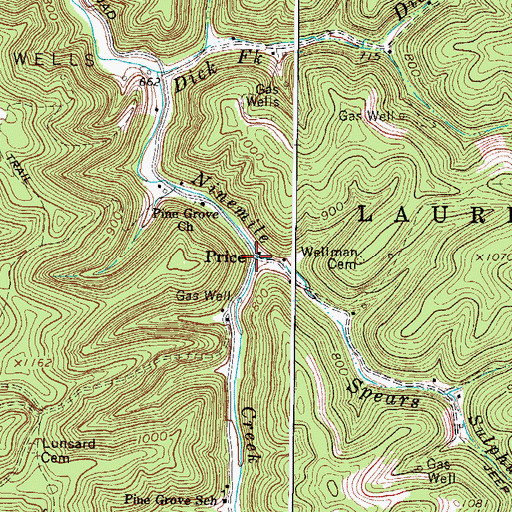 Topographic Map of Price, WV