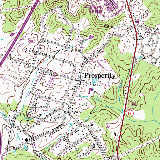 Topographic Map of Prosperity, WV