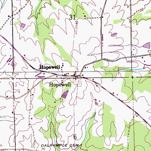 Topographic Map of Hopewell Baptist Church, AL