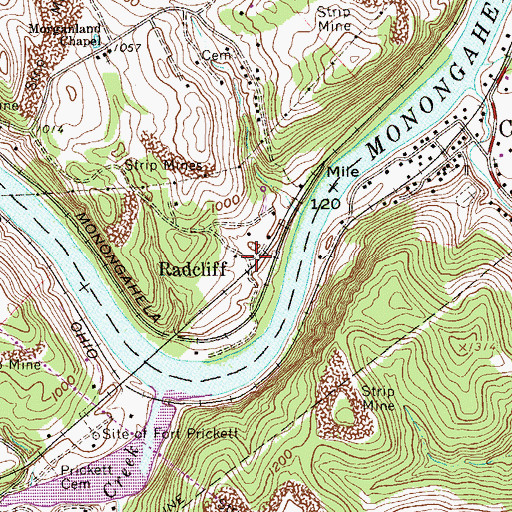 Topographic Map of Radcliff, WV