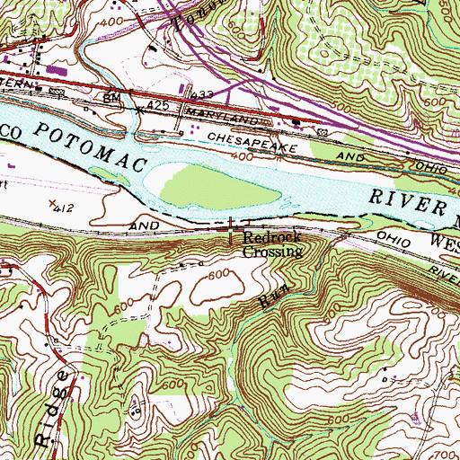 Topographic Map of Redrock Crossing, WV