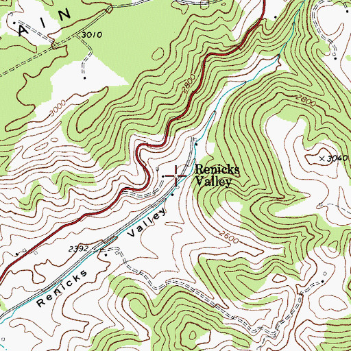 Topographic Map of Renicks Valley, WV